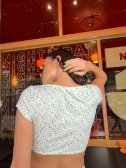 Glamorous Blue Dainty-Ditsy Crop-top 5 Glamorous Blue Dainty-Ditsy Crop-top -Cheap Softly Dressed Store HC0101 DL17 02