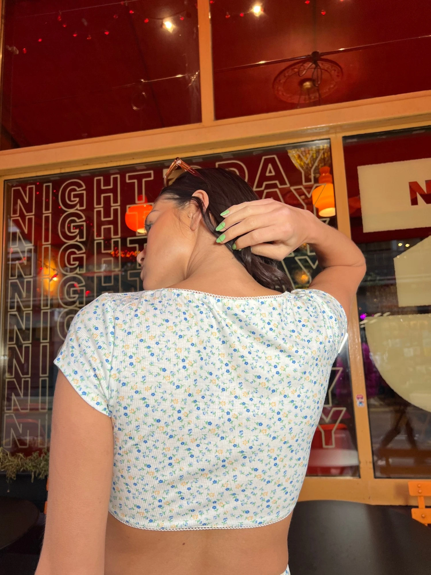 Glamorous Blue Dainty-Ditsy Crop-top 3 Glamorous Blue Dainty-Ditsy Crop-top - Image 3