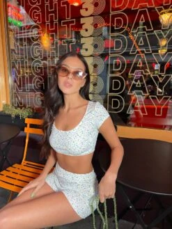 Glamorous Blue Dainty-Ditsy Hot Pants 5 Glamorous Blue Dainty-Ditsy Hot Pants -Cheap Softly Dressed Store HC0102 DL17 03