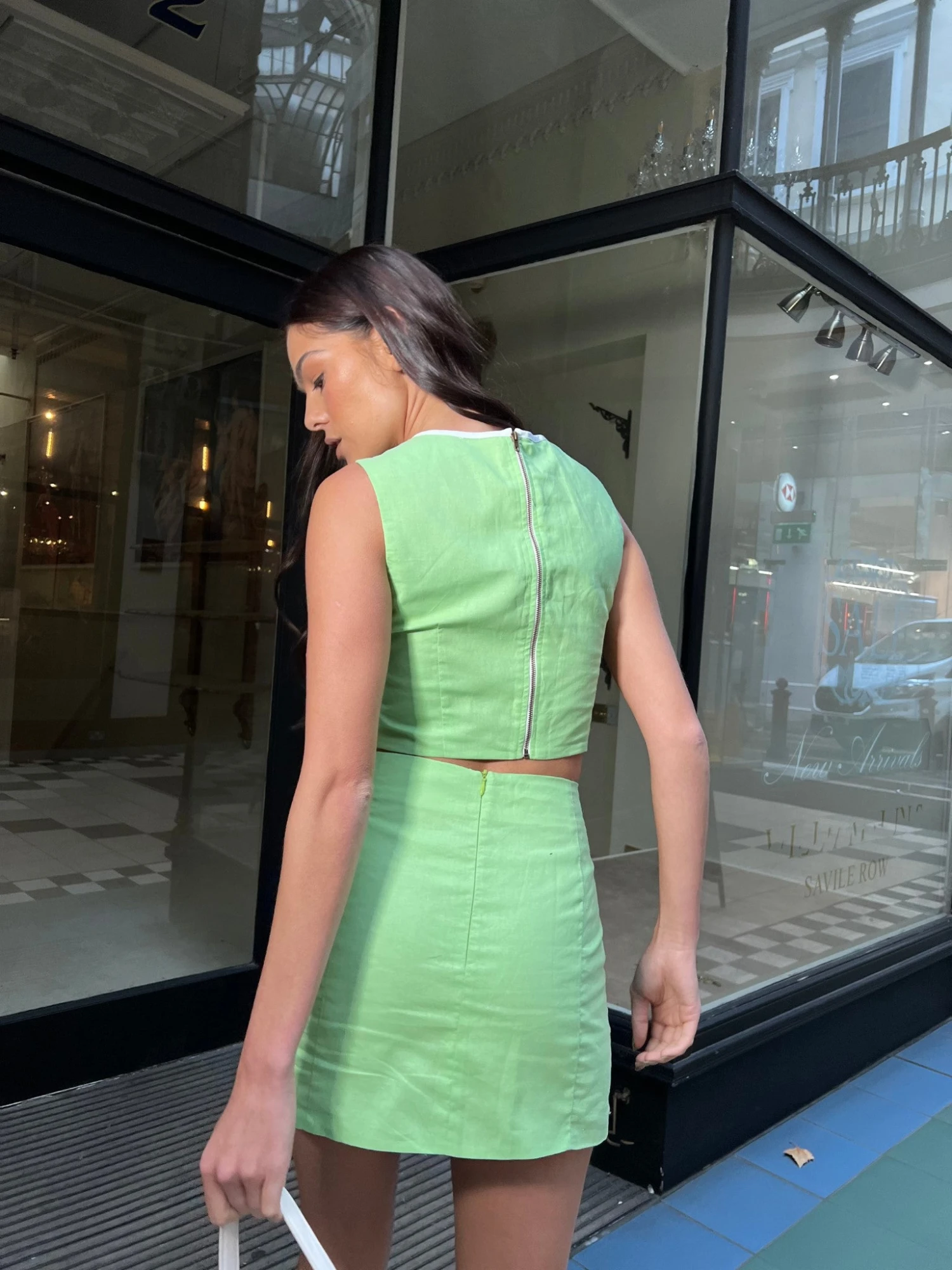 Glamorous Paradise Green Notch Split Mini-Skirt 2 Glamorous Paradise Green Notch Split Mini-Skirt - Image 2