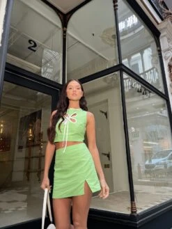 Glamorous Paradise Green Notch Split Mini-Skirt 6 Glamorous Paradise Green Notch Split Mini-Skirt -Cheap Softly Dressed Store HC0109 DL35 03