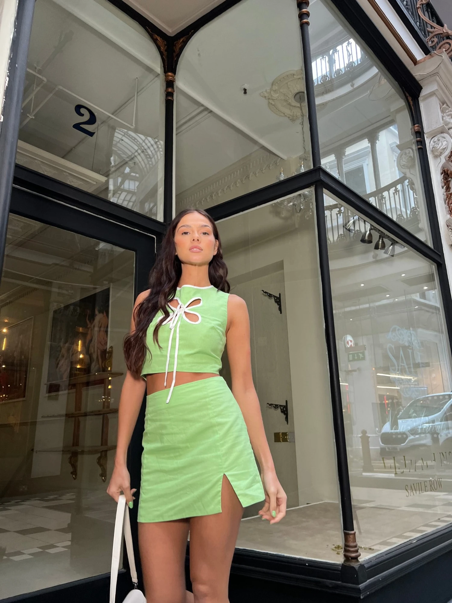 Glamorous Paradise Green Notch Split Mini-Skirt 3 Glamorous Paradise Green Notch Split Mini-Skirt - Image 3