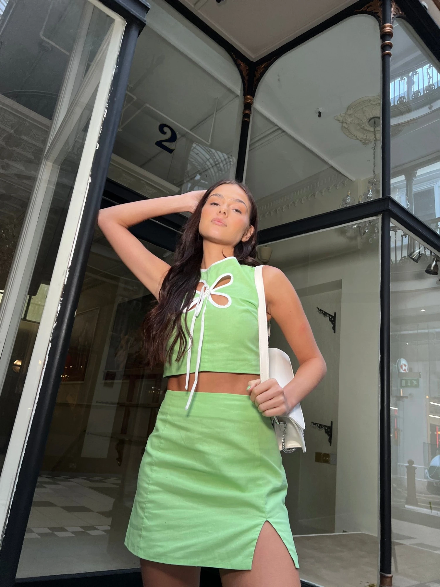 Glamorous Paradise Green Notch Split Mini-Skirt 4 Glamorous Paradise Green Notch Split Mini-Skirt - Image 4