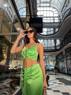 Glamorous Apple-Green Satin Ruched Keyhole Crop-top -Cheap Softly Dressed Store HC0111 DF69 04 2d9d5588 f641 45ee 8b60 4c040838b71b