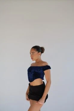 Glamorous Blue Floral-Devore Milkmaid Corset Top 6 Glamorous Blue Floral-Devore Milkmaid Corset Top -Cheap Softly Dressed Store HC0186 DN01 03