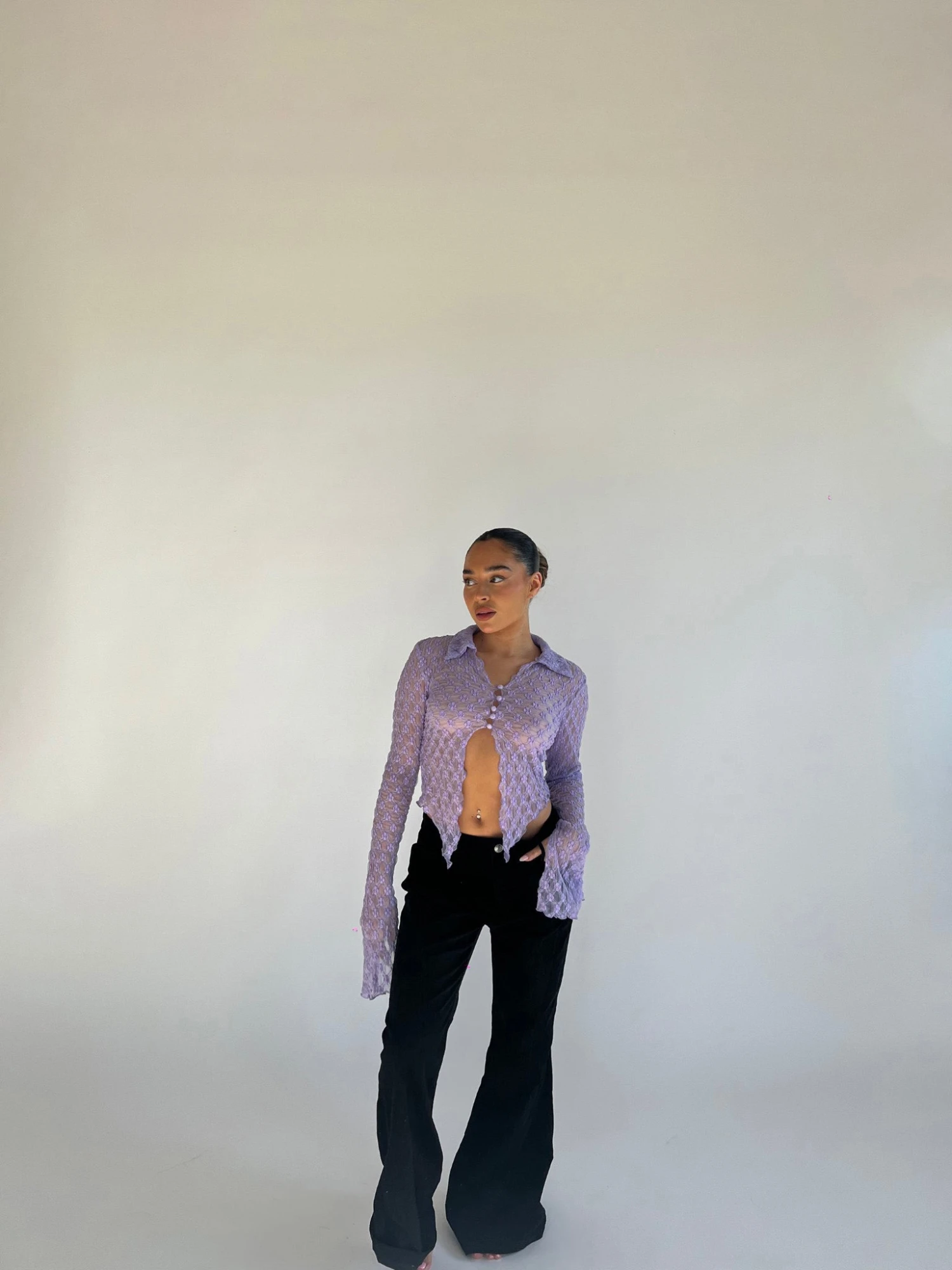 Glamorous Lilac Lace Open Front Top 4 Glamorous Lilac Lace Open Front Top - Image 4