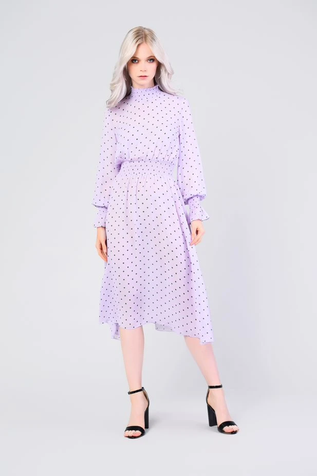 Glamorous Lilac Green Polka Dot Print Midi Dress 1 Glamorous Lilac Green Polka Dot Print Midi Dress
