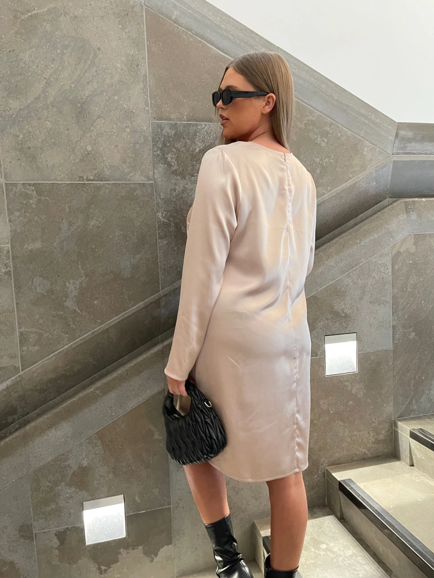 Glamorous Curve Dusty Pink Long Sleeve Mini Dress 6 Glamorous Curve Dusty Pink Long Sleeve Mini Dress - Image 6