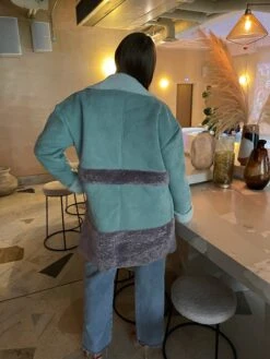 Glamorous Curve Seafoam Green Mauve Coat -Cheap Softly Dressed Store IMG 4235