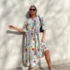 Glamorous Curve Bright Multi-Floral Midi Dress