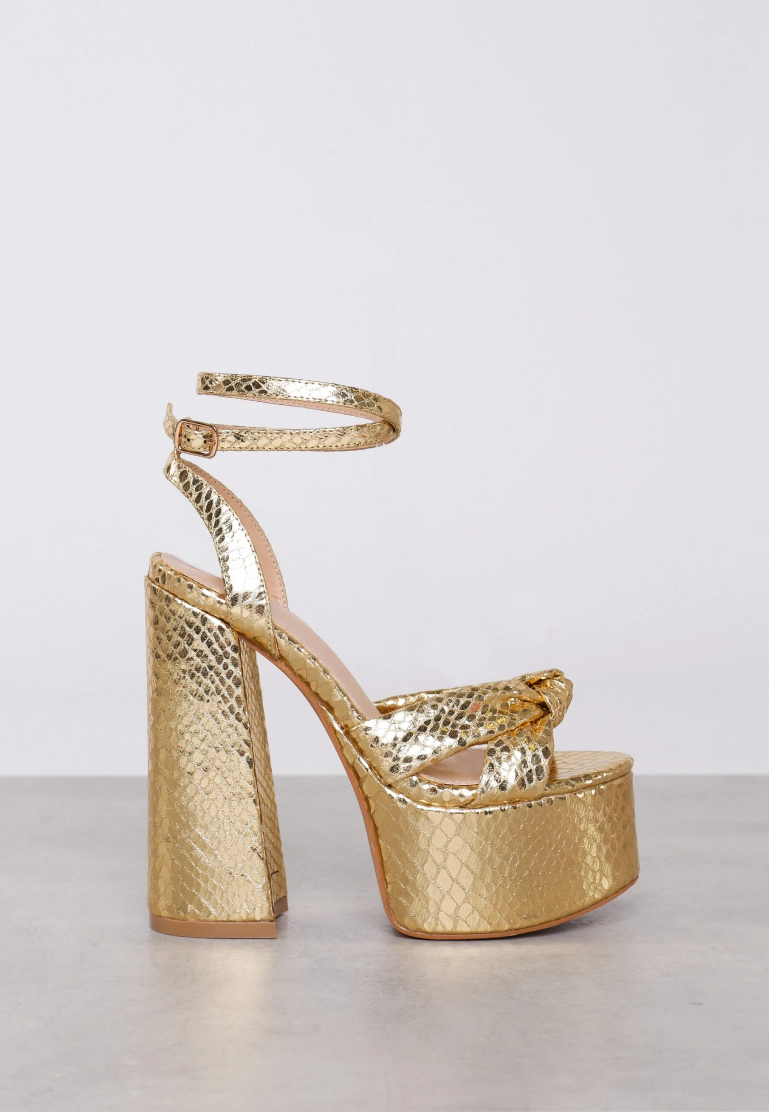Glamorous Gold Metallic Croc Platform Heels 1 Glamorous Gold Metallic Croc Platform Heels