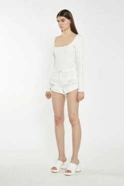 Glamorous Off White Ripped Denim Shorts 6 Glamorous Off White Ripped Denim Shorts -Cheap Softly Dressed Store KA2975A A11 03