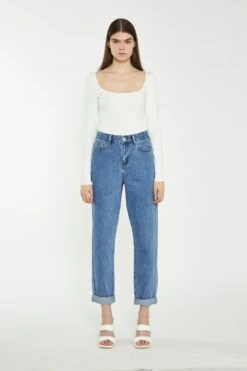 Glamorous Mid Stonewash Mom Jeans