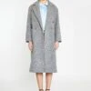 Glamorous Grey Marl Lapel Collar Midi-Coat