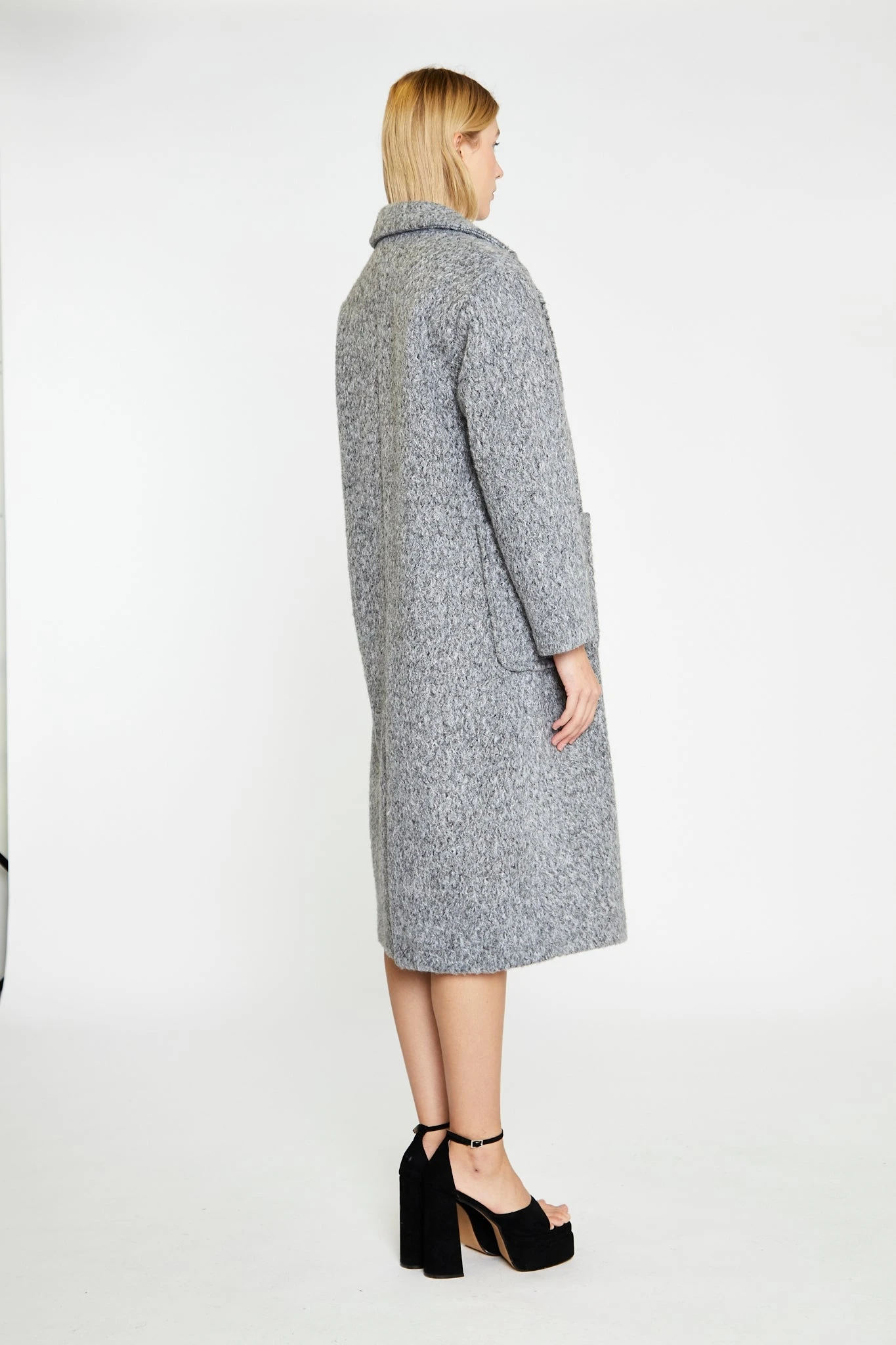 Glamorous Grey Marl Lapel Collar Midi-Coat 4 Glamorous Grey Marl Lapel Collar Midi-Coat - Image 4