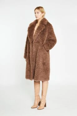 Glamorous Walnut Faux-Fur Midi-Coat -Cheap Softly Dressed Store KA6873B CF61 03