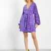 Glamorous Purple Sequin Tie Waist Wrap Mini Dress