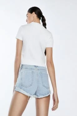 Glamorous Bleach Stonewash Denim Shorts -Cheap Softly Dressed Store KA6912 004