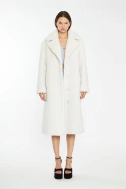 Glamorous Winter White Longline Faux Fur Coat
