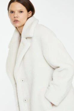 Glamorous Winter White Longline Faux Fur Coat -Cheap Softly Dressed Store KA6949 BU66 04