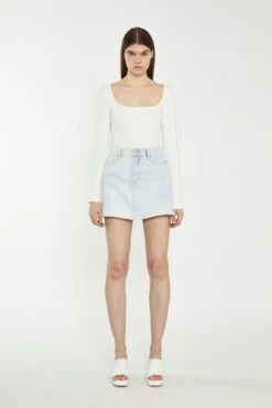 Glamorous Light Antique Bleach Denim Mini-Skirt