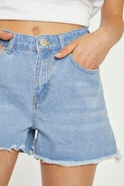 Glamorous Bleach-Blue Frayed Hem Denim Shorts 6 Glamorous Bleach-Blue Frayed Hem Denim Shorts -Cheap Softly Dressed Store KA7067 BR01 04