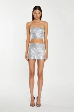 Glamorous Silver-Sequin Peplum Mini-Skirt 7 Glamorous Silver-Sequin Peplum Mini-Skirt -Cheap Softly Dressed Store KA7085A B07 01
