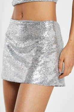 Glamorous Silver-Sequin Peplum Mini-Skirt 6 Glamorous Silver-Sequin Peplum Mini-Skirt -Cheap Softly Dressed Store KA7085A B07 04