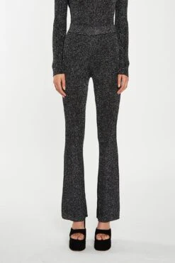 Glamorous Black-Silver Rib Flared Trousers 7 Glamorous Black-Silver Rib Flared Trousers -Cheap Softly Dressed Store KA7108 DM53 01copy