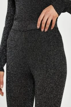 Glamorous Black-Silver Rib Flared Trousers 6 Glamorous Black-Silver Rib Flared Trousers -Cheap Softly Dressed Store KA7108 DM53 04