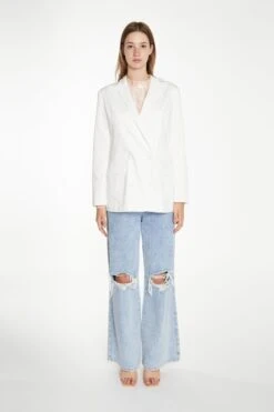 Glamorous White Double-Breasted Blazer
