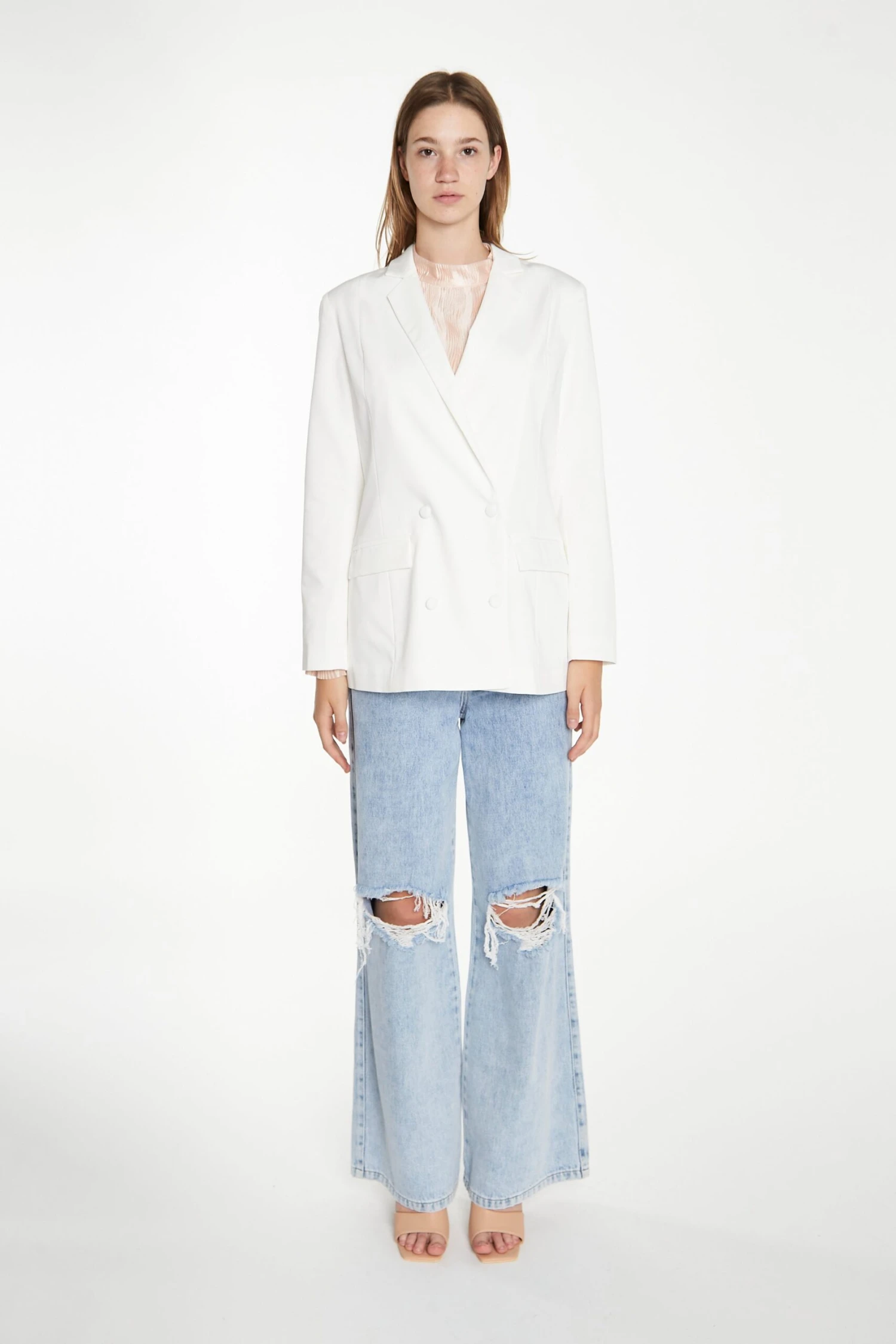 Glamorous White Double-Breasted Blazer 1 Glamorous White Double-Breasted Blazer