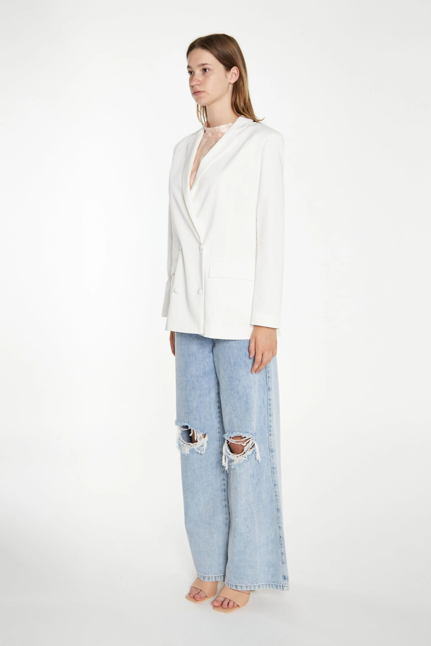 Glamorous White Double-Breasted Blazer 4 Glamorous White Double-Breasted Blazer - Image 4