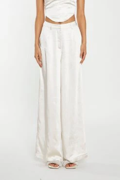 Glamorous Champagne Satin Wide Leg Trousers 7 Glamorous Champagne Satin Wide Leg Trousers -Cheap Softly Dressed Store KK0063 CQ68 01copy