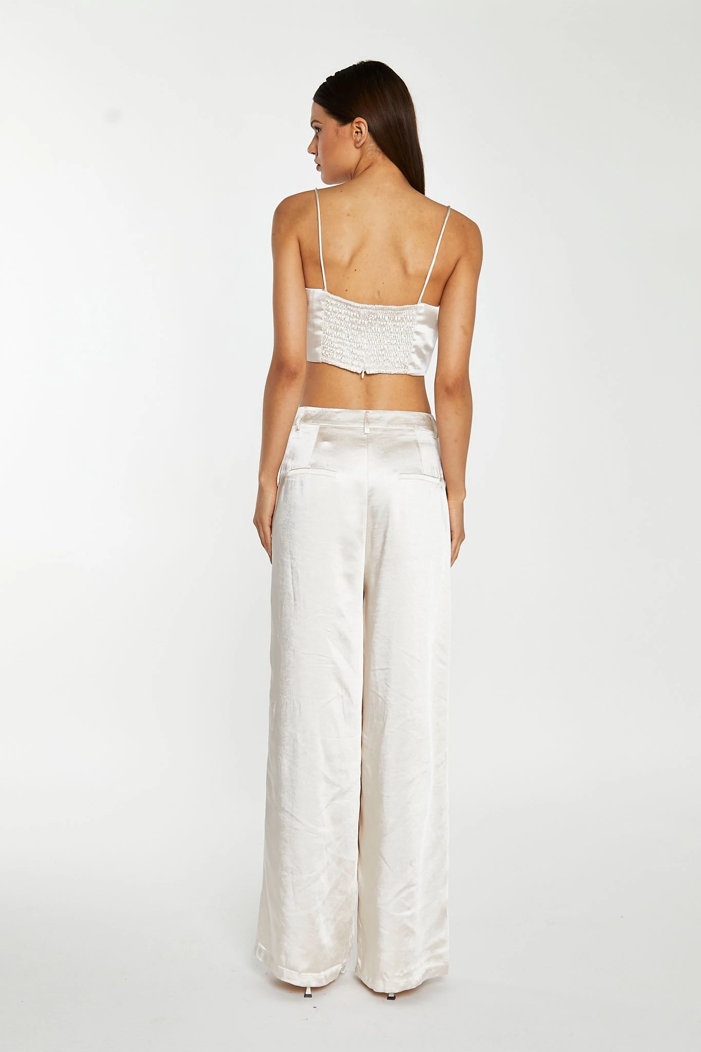 Glamorous Champagne Satin Wide Leg Trousers 2 Glamorous Champagne Satin Wide Leg Trousers - Image 2