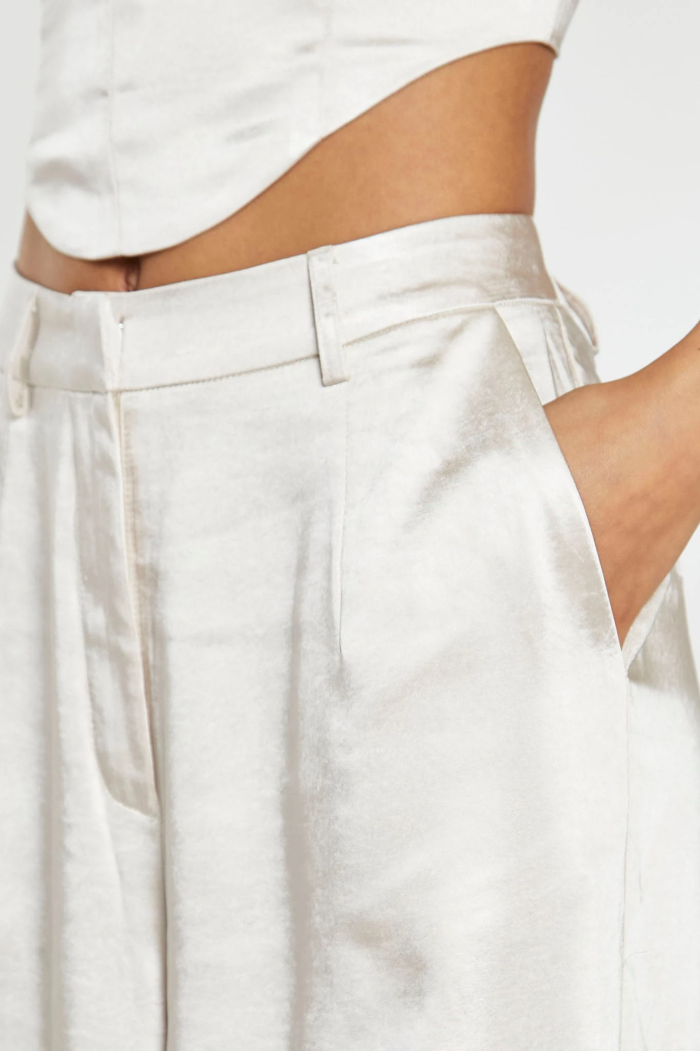 Glamorous Champagne Satin Wide Leg Trousers 3 Glamorous Champagne Satin Wide Leg Trousers - Image 3