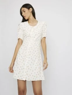 Glamorous White Pink Ditsy Mini Dress 5 Glamorous White Pink Ditsy Mini Dress -Cheap Softly Dressed Store KK01771