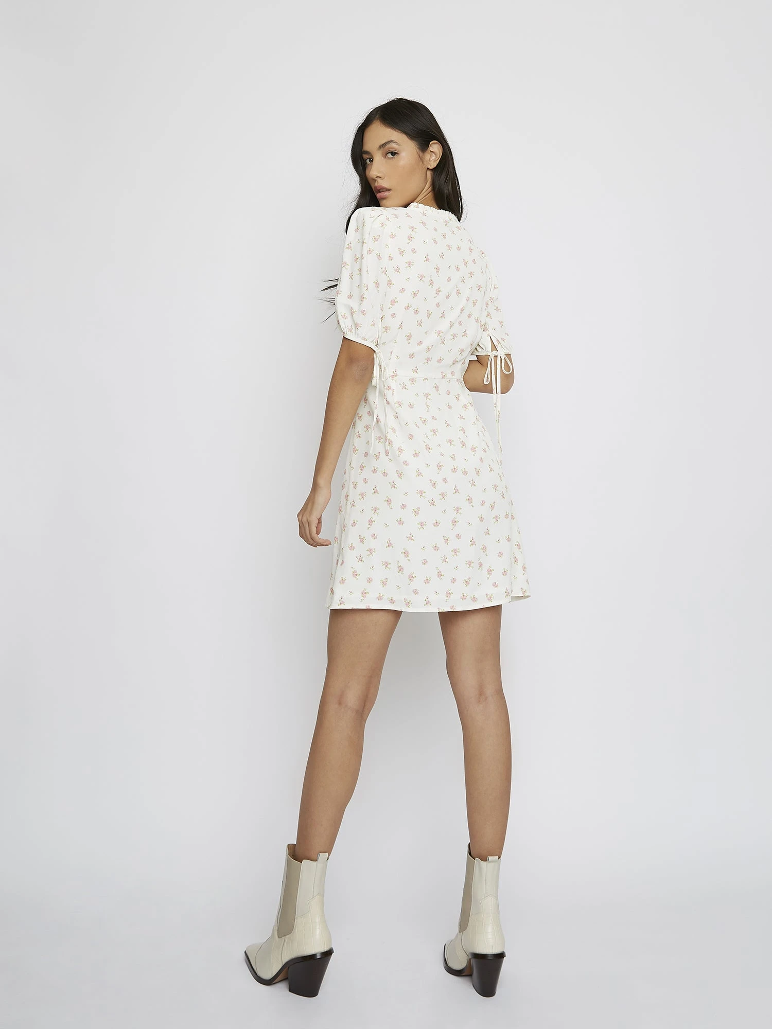 Glamorous White Pink Ditsy Mini Dress 2 Glamorous White Pink Ditsy Mini Dress - Image 2