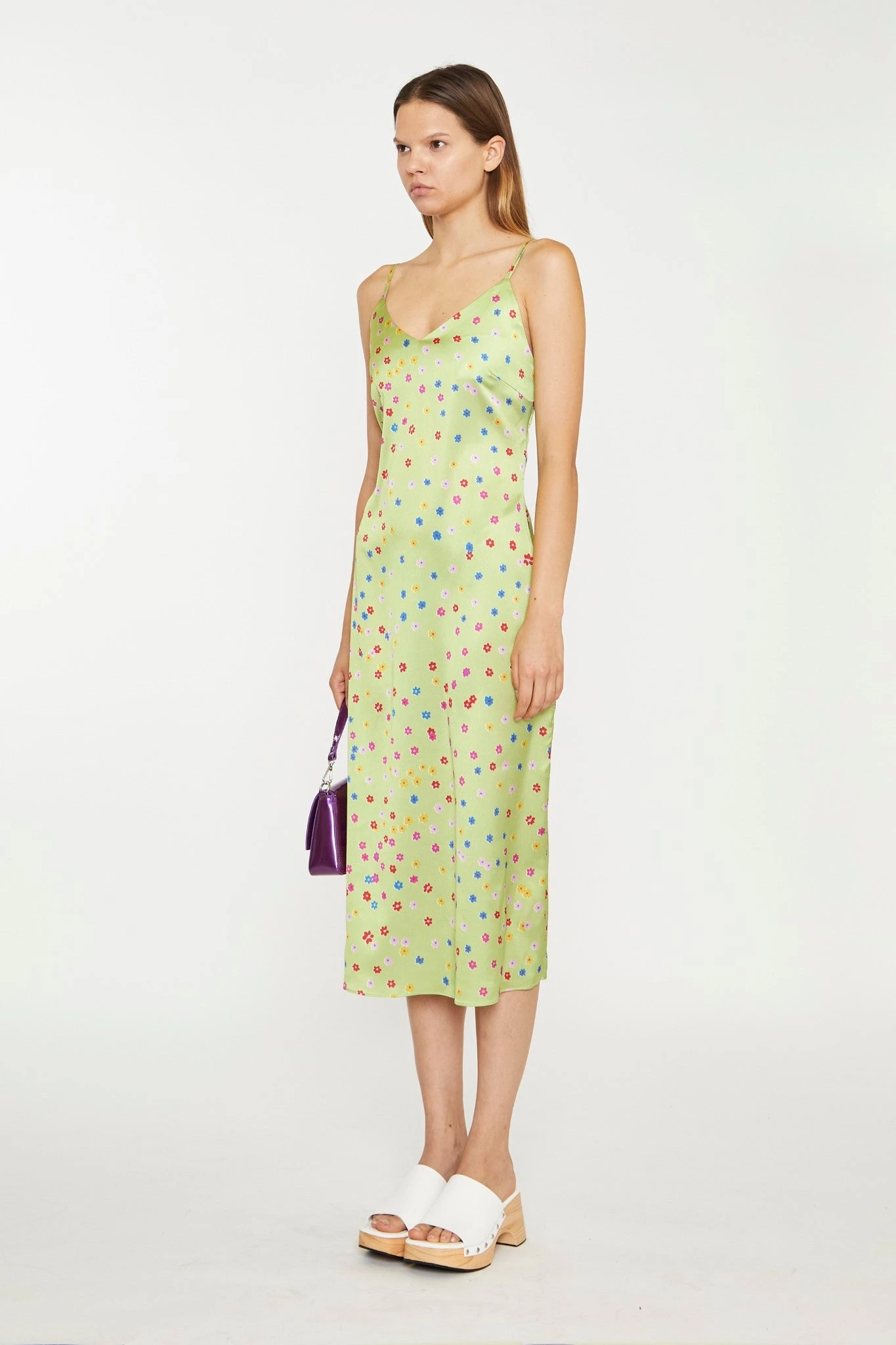 Glamorous Lime-Multi Daisy Bias-Cut Slip Midi-Dress 2 Glamorous Lime-Multi Daisy Bias-Cut Slip Midi-Dress - Image 2