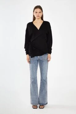 Glamorous Black Wrap Cardigan -Cheap Softly Dressed Store LC1053 BK 03