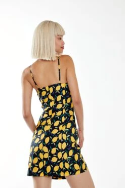 Glamorous Lemon Print Strappy Fitted Mini Dress -Cheap Softly Dressed Store LEMON 12