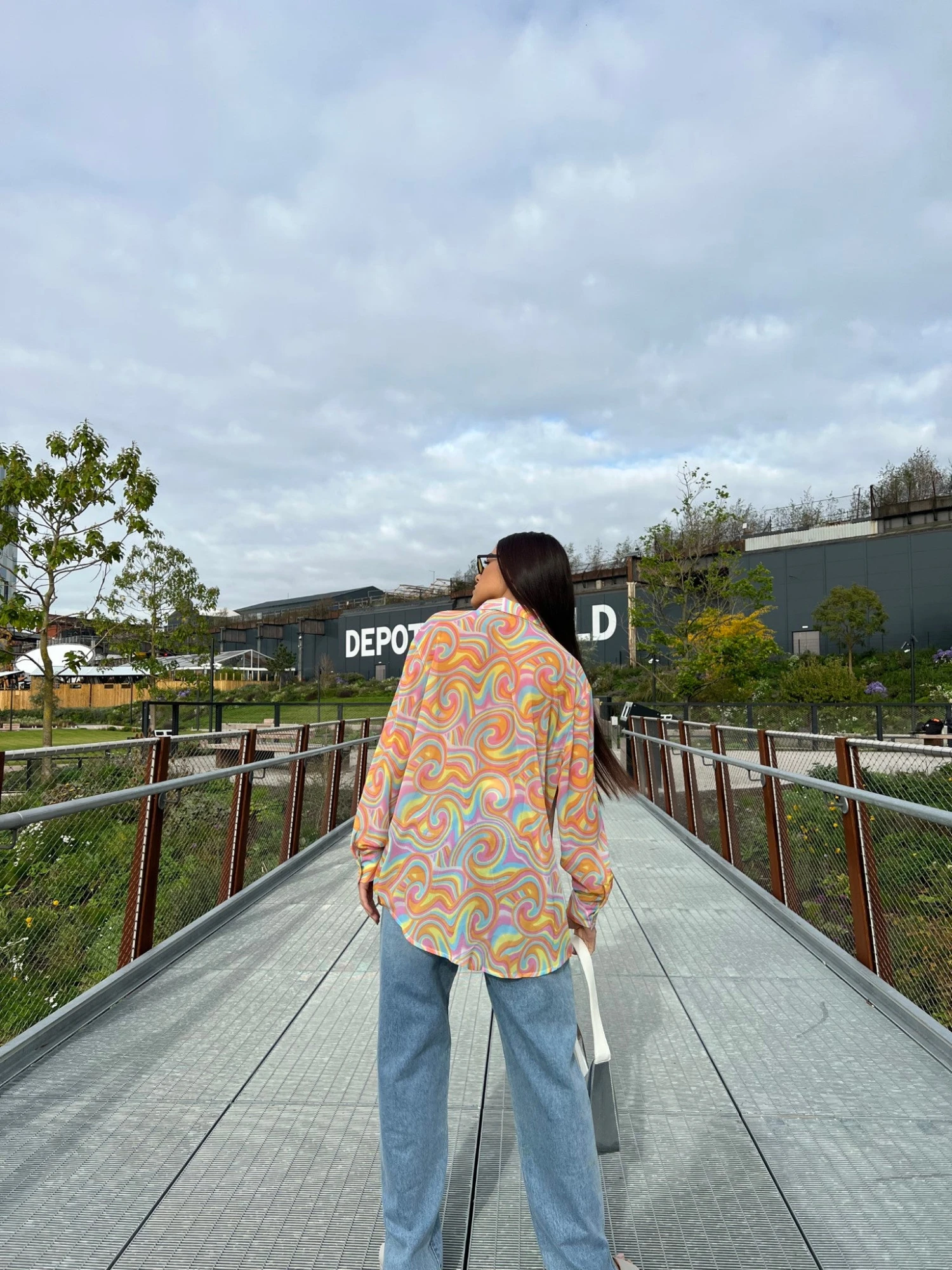 Glamorous Rainbow Swirl Button-Front Long Sleeve -shirt 2 Glamorous Rainbow Swirl Button-Front Long Sleeve -shirt - Image 2
