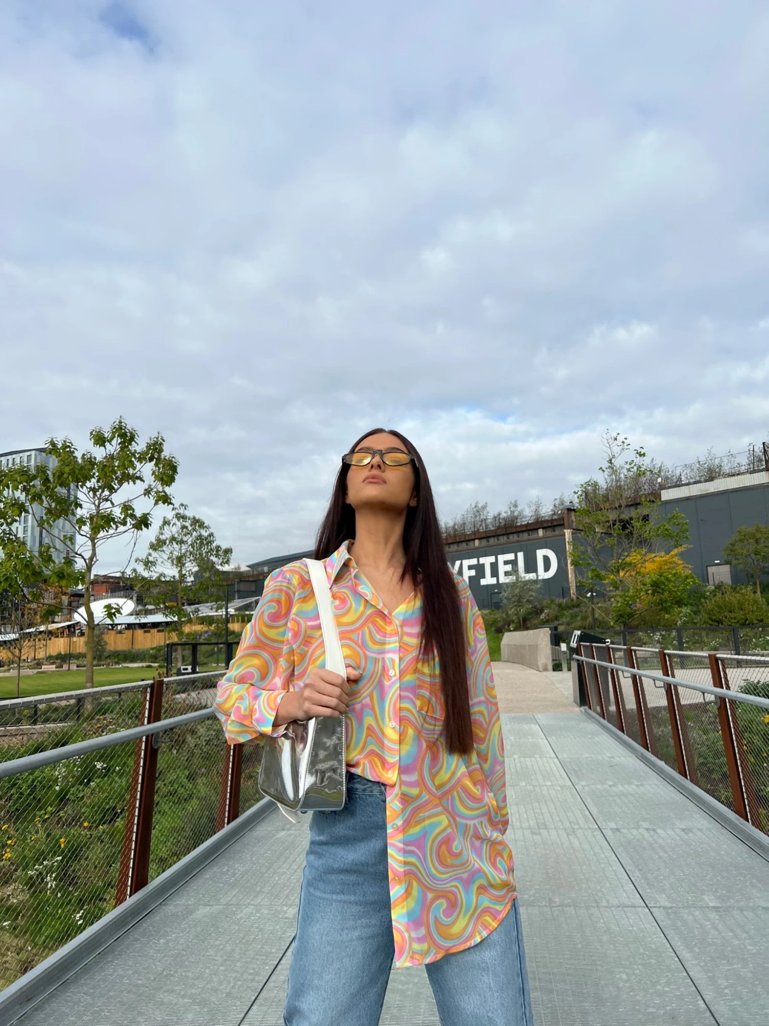 Glamorous Rainbow Swirl Button-Front Long Sleeve -shirt 4 Glamorous Rainbow Swirl Button-Front Long Sleeve -shirt - Image 4