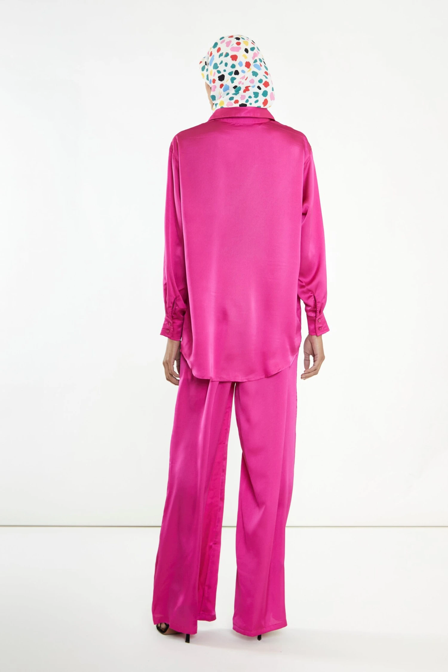 Glamorous Modest Fuchsia Button Front Shirt 4 Glamorous Modest Fuchsia Button Front Shirt - Image 4