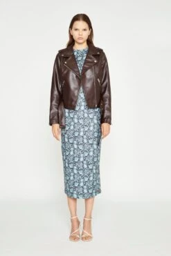 Glamorous Dark Oxblood PU Biker Jacket