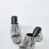 Glamorous Zebra Print Block Heel Mules