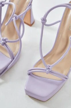 Glamorous Lilac Lace Up Flared Heels 6 Glamorous Lilac Lace Up Flared Heels -Cheap Softly Dressed Store SHOES 1484