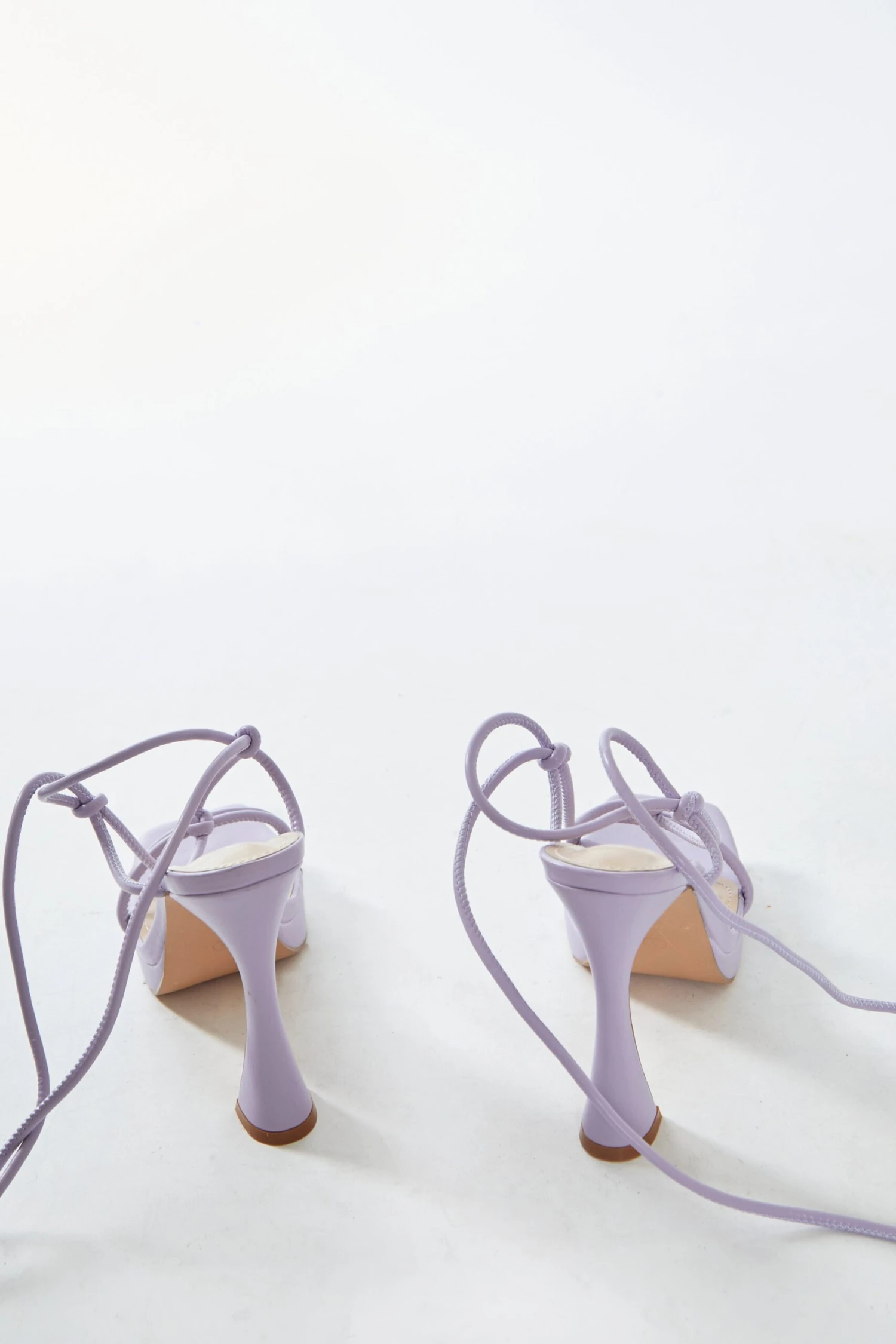 Glamorous Lilac Lace Up Flared Heels 4 Glamorous Lilac Lace Up Flared Heels - Image 4
