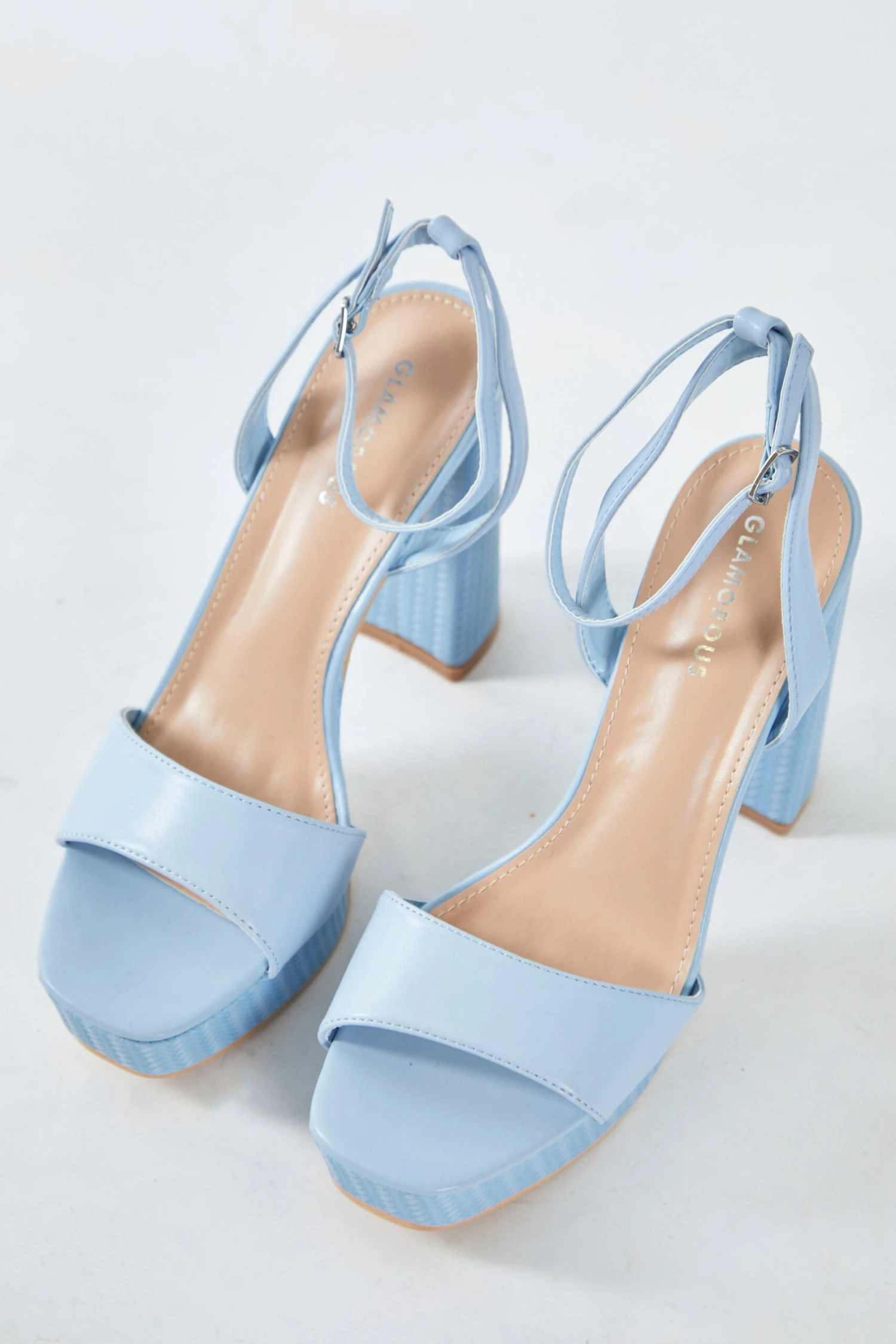 Glamorous Blue Open Toe Platform Heels 2 Glamorous Blue Open Toe Platform Heels - Image 2