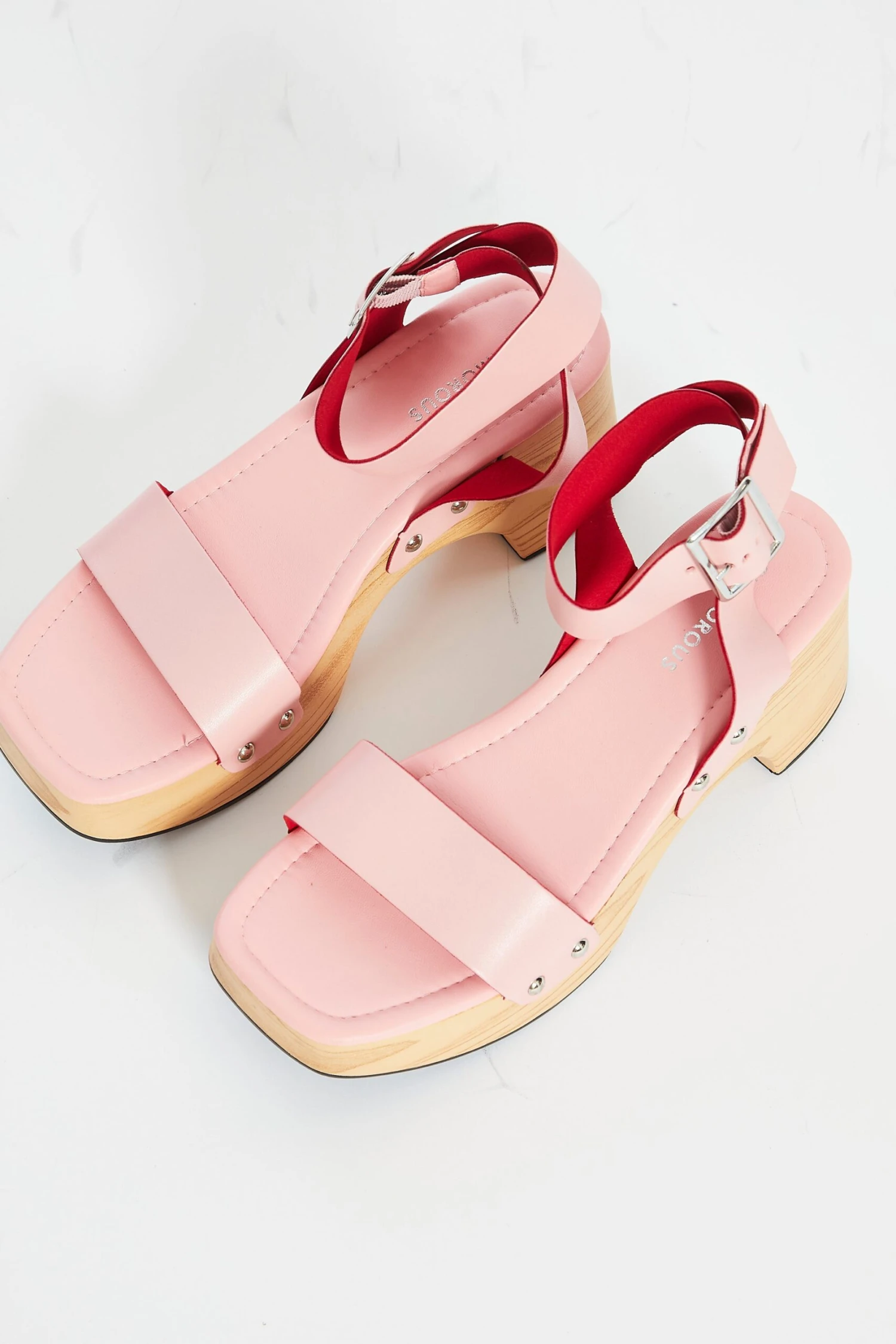 Glamorous Baby-Pink Open Toe Block-Heel Sandals 2 Glamorous Baby-Pink Open Toe Block-Heel Sandals - Image 2